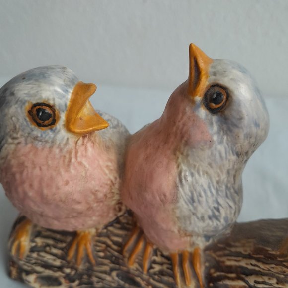 Signed Ceramic Birds on Branch Piece Hand made Art Handmade Sculpture - Picture 7 of 7